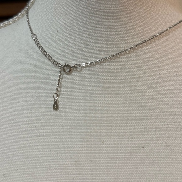 925 Sterling Silver Cubic Zircon Initial Letter S Pendant Necklace - Picture 8 of 11